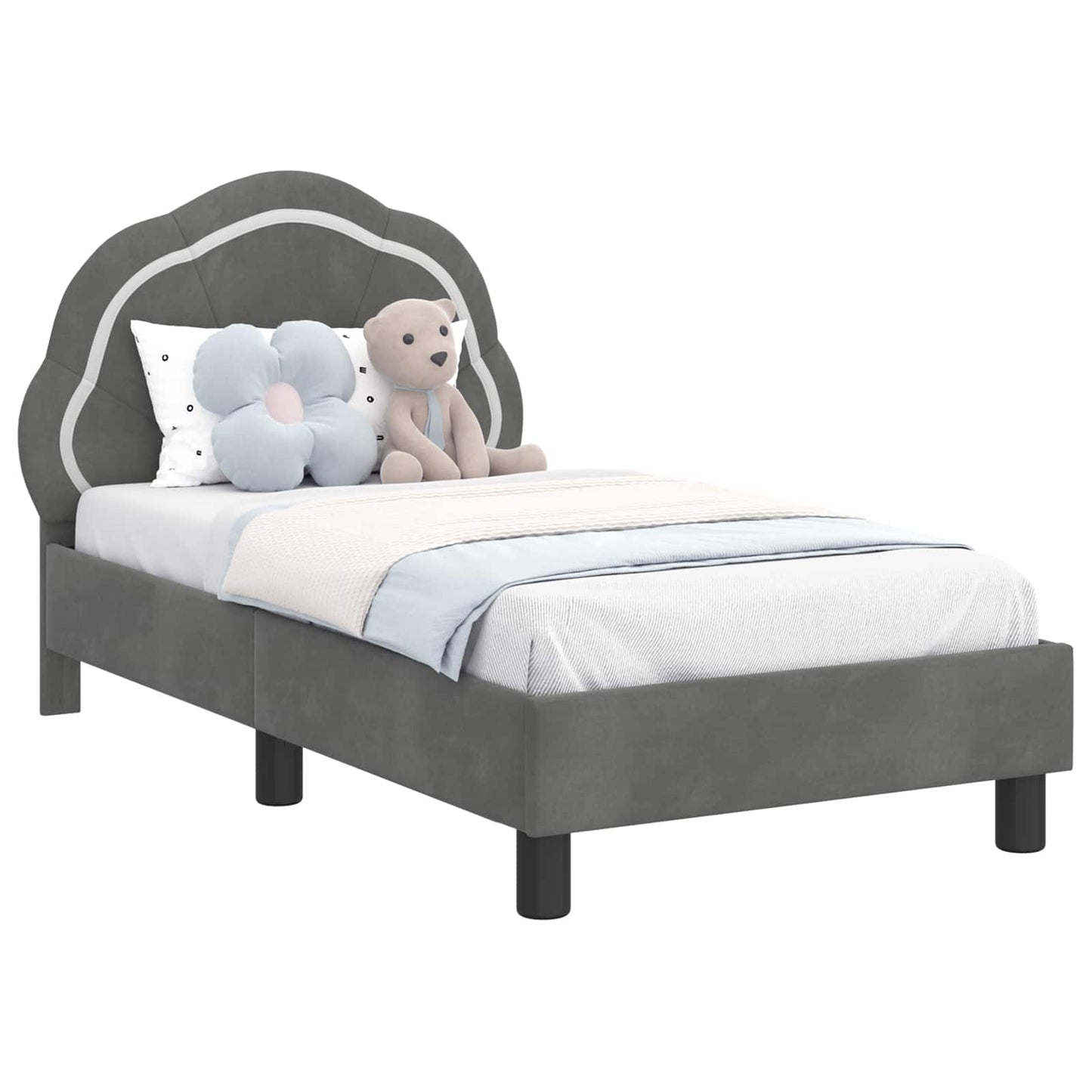 Struttura letto per bambini con testata Grigio scuro