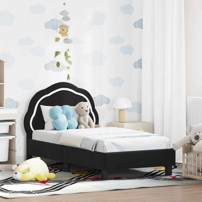 Struttura letto per bambini con testata Nero 70 x 140 cm