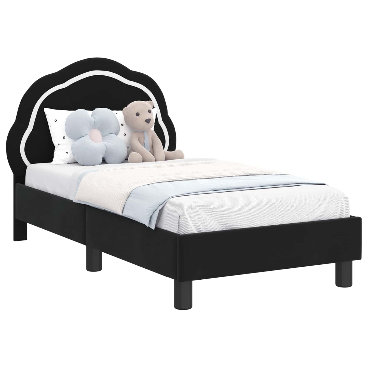 Struttura letto per bambini con testata Nero 70 x 140 cm