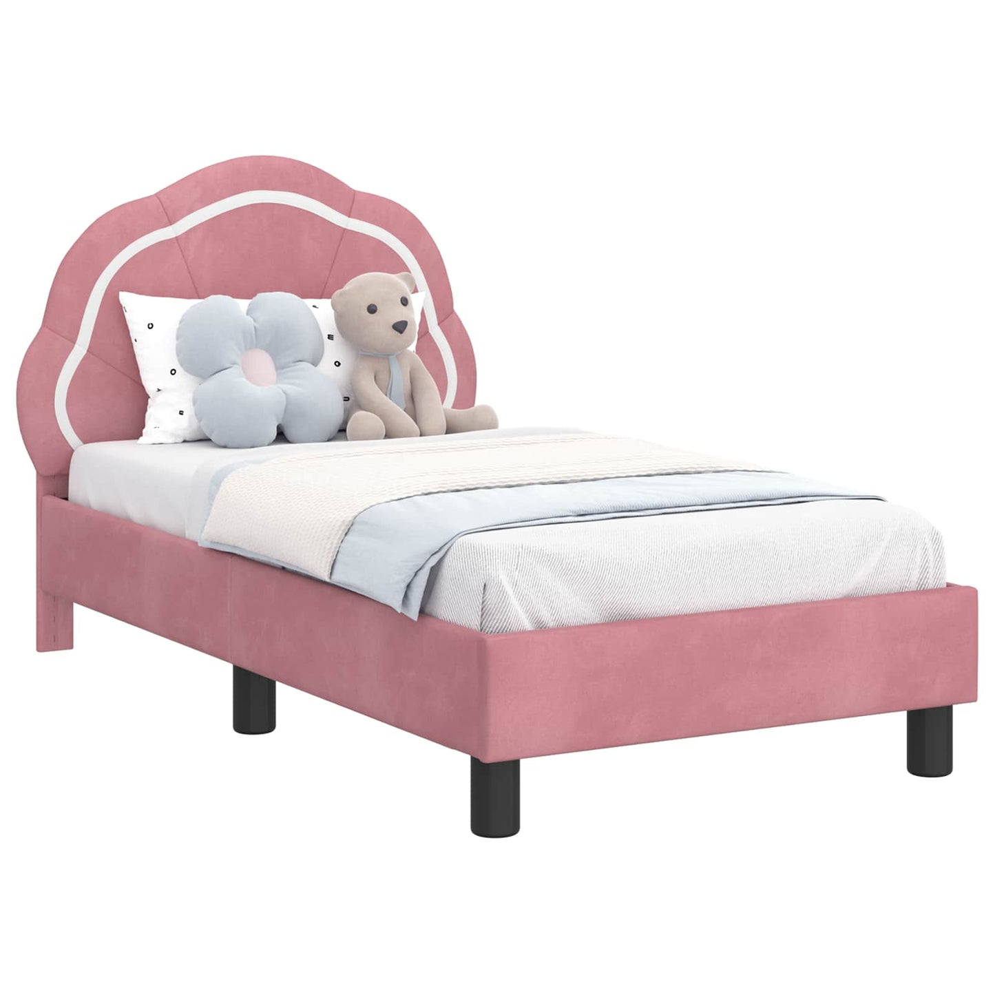 Struttura letto per bambini con testata Rosa 70 x 140 cm