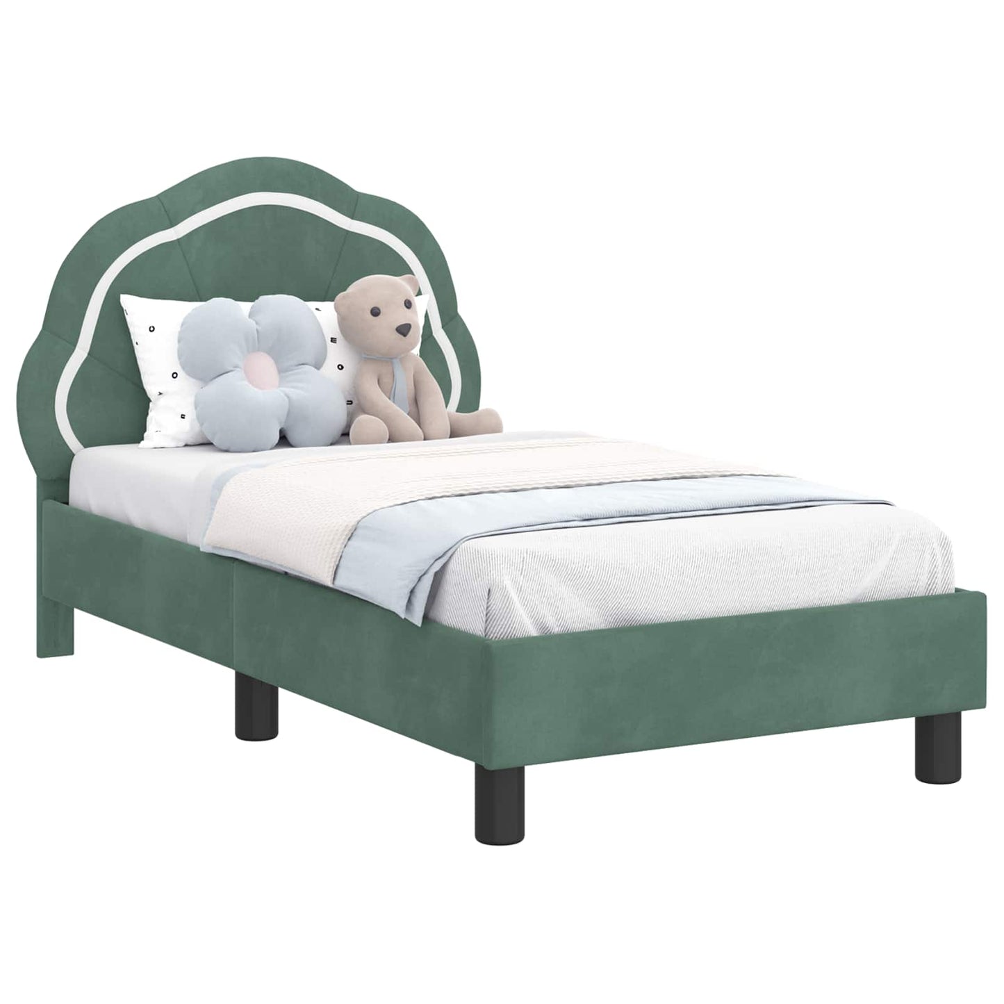 Struttura letto per bambini con testata Verde Mare 70 x 140 cm