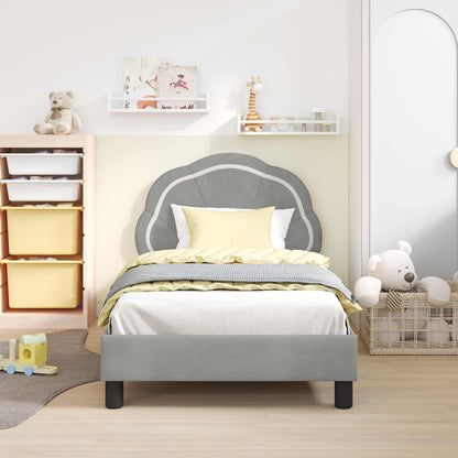 Struttura letto bambini con testata Grigio chiaro 80 x 160 cm