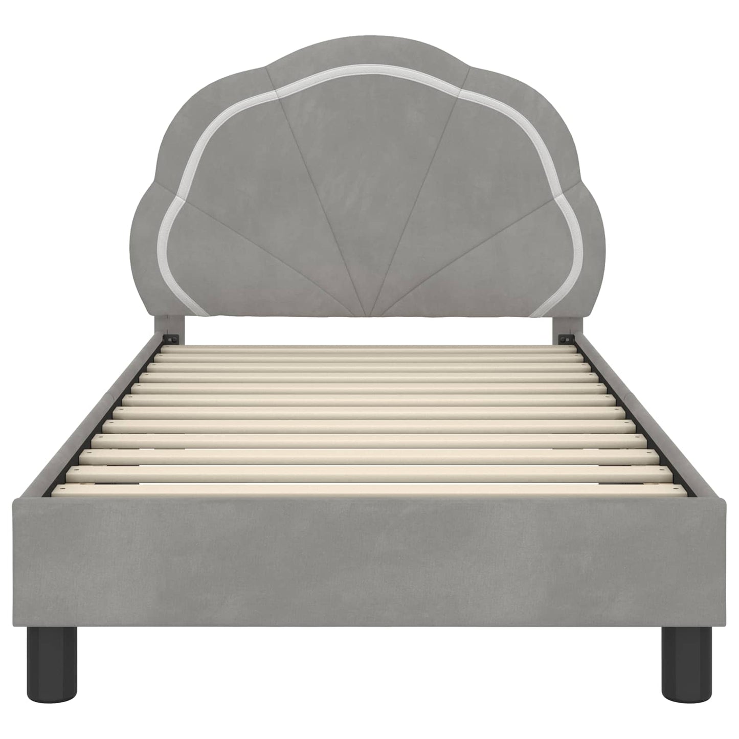 Struttura letto bambini con testata Grigio chiaro 80 x 160 cm