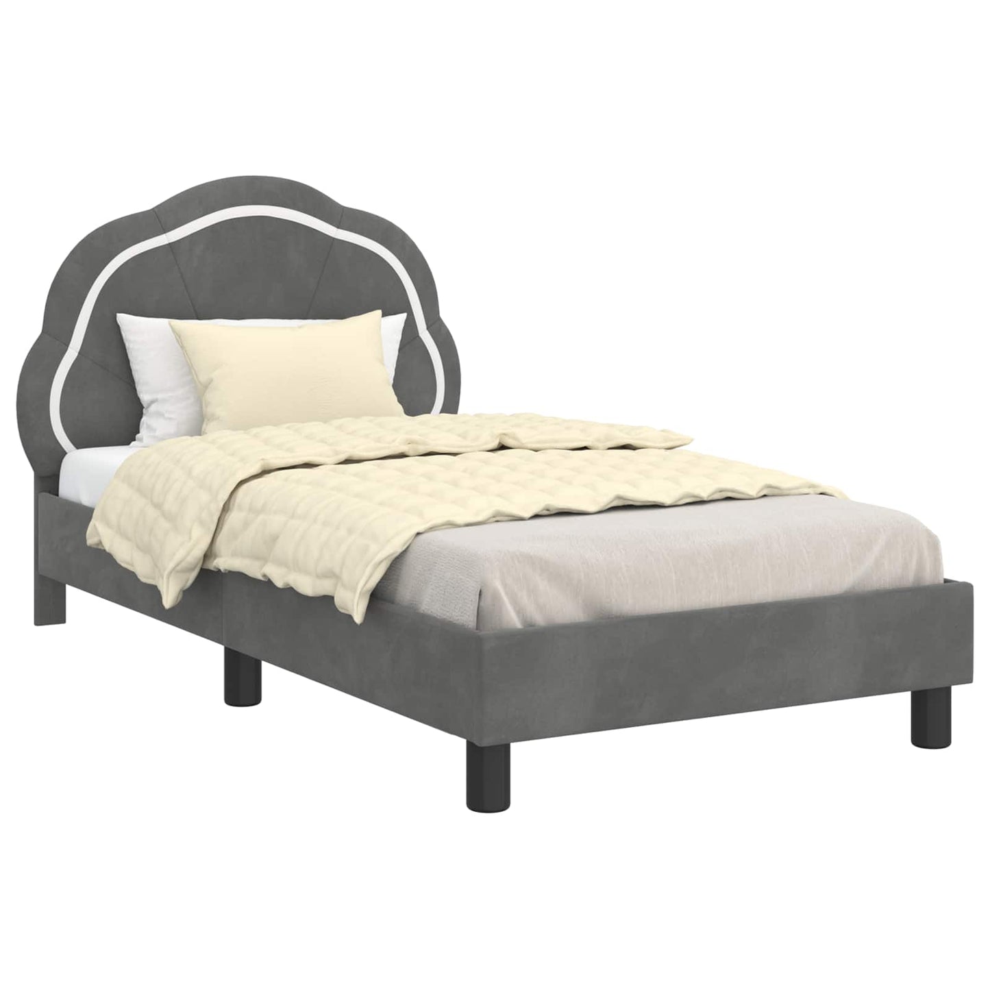 Struttura letto bambini con testata Grigio scuro 80 x 160 cm