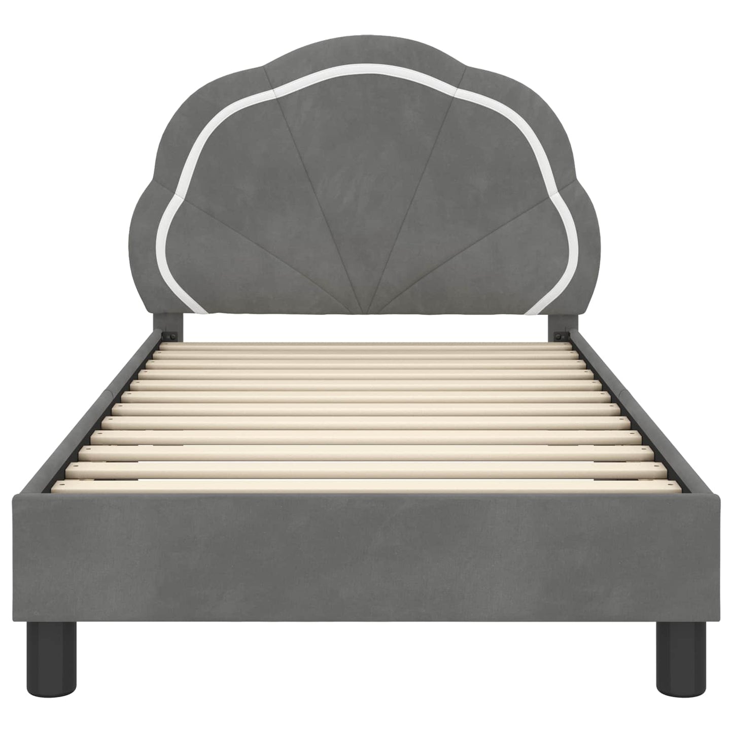 Struttura letto bambini con testata Grigio scuro 80 x 160 cm