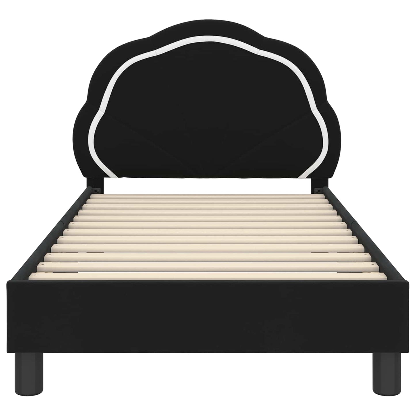 Struttura letto bambini con testata Nero 80 x 160 cm Velluto