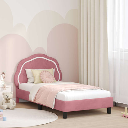 Struttura letto bambini con testata Rosa 80 x 160 cm Velluto