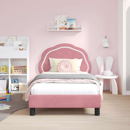 Struttura letto bambini con testata Rosa 80 x 160 cm Velluto