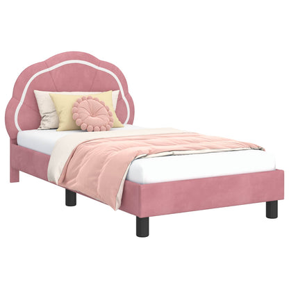 Struttura letto bambini con testata Rosa 80 x 160 cm Velluto