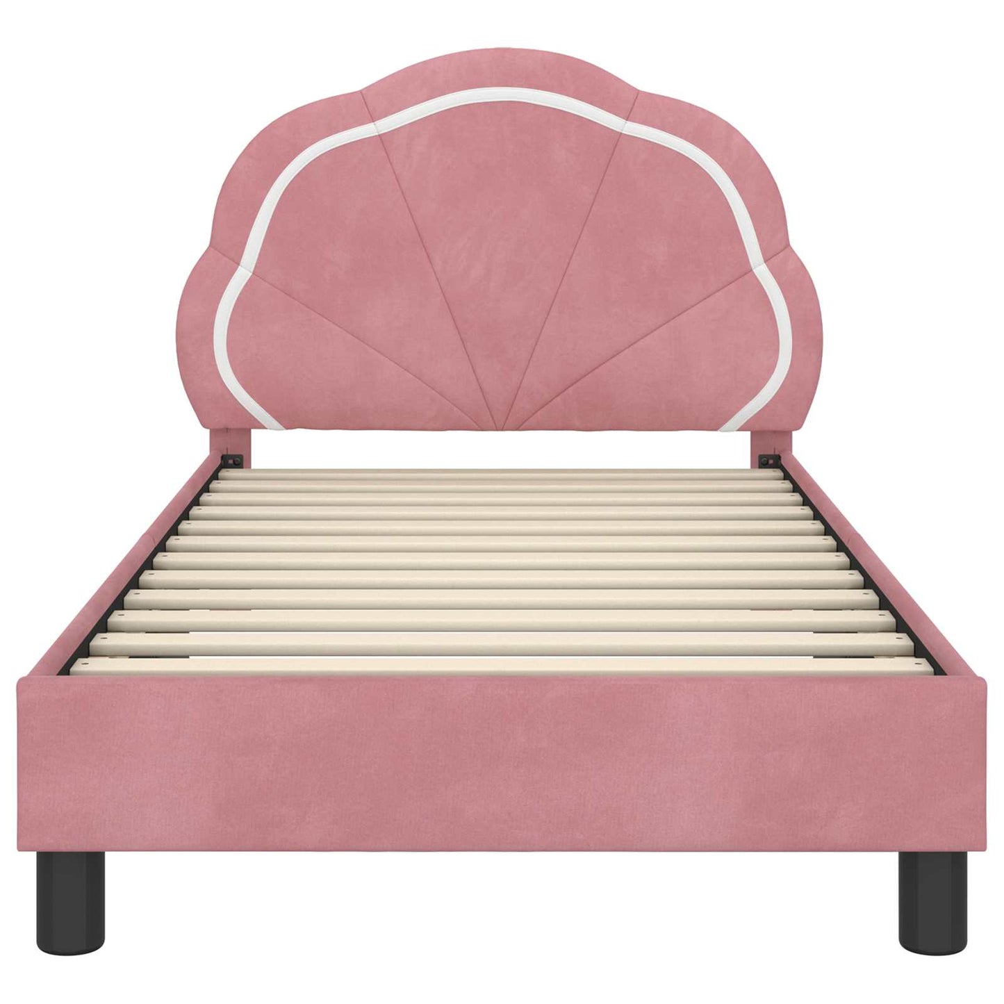 Struttura letto bambini con testata Rosa 80 x 160 cm Velluto