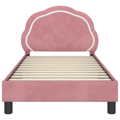 Struttura letto bambini con testata Rosa 80 x 160 cm Velluto