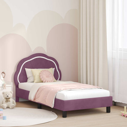 Struttura letto bambini con testata Viola 80 x 160 cm Velluto