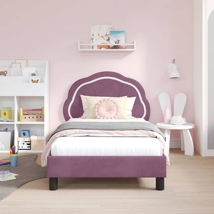 Struttura letto bambini con testata Viola 80 x 160 cm Velluto