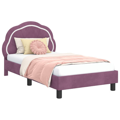 Struttura letto bambini con testata Viola 80 x 160 cm Velluto