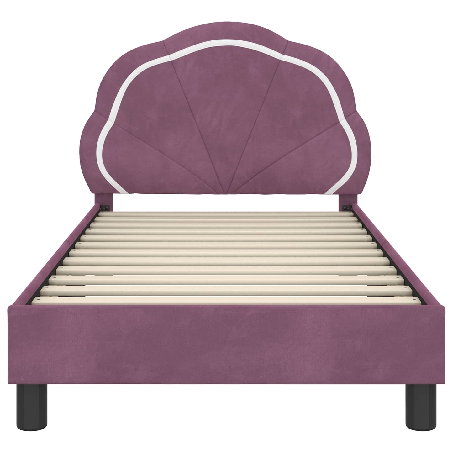 Struttura letto bambini con testata Viola 80 x 160 cm Velluto