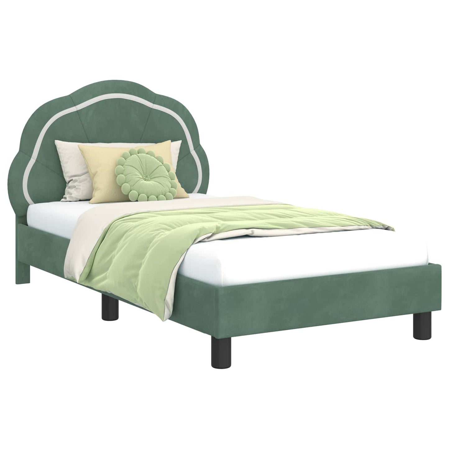 Struttura letto bambini con testata Verde Mare 80 x 160 cm