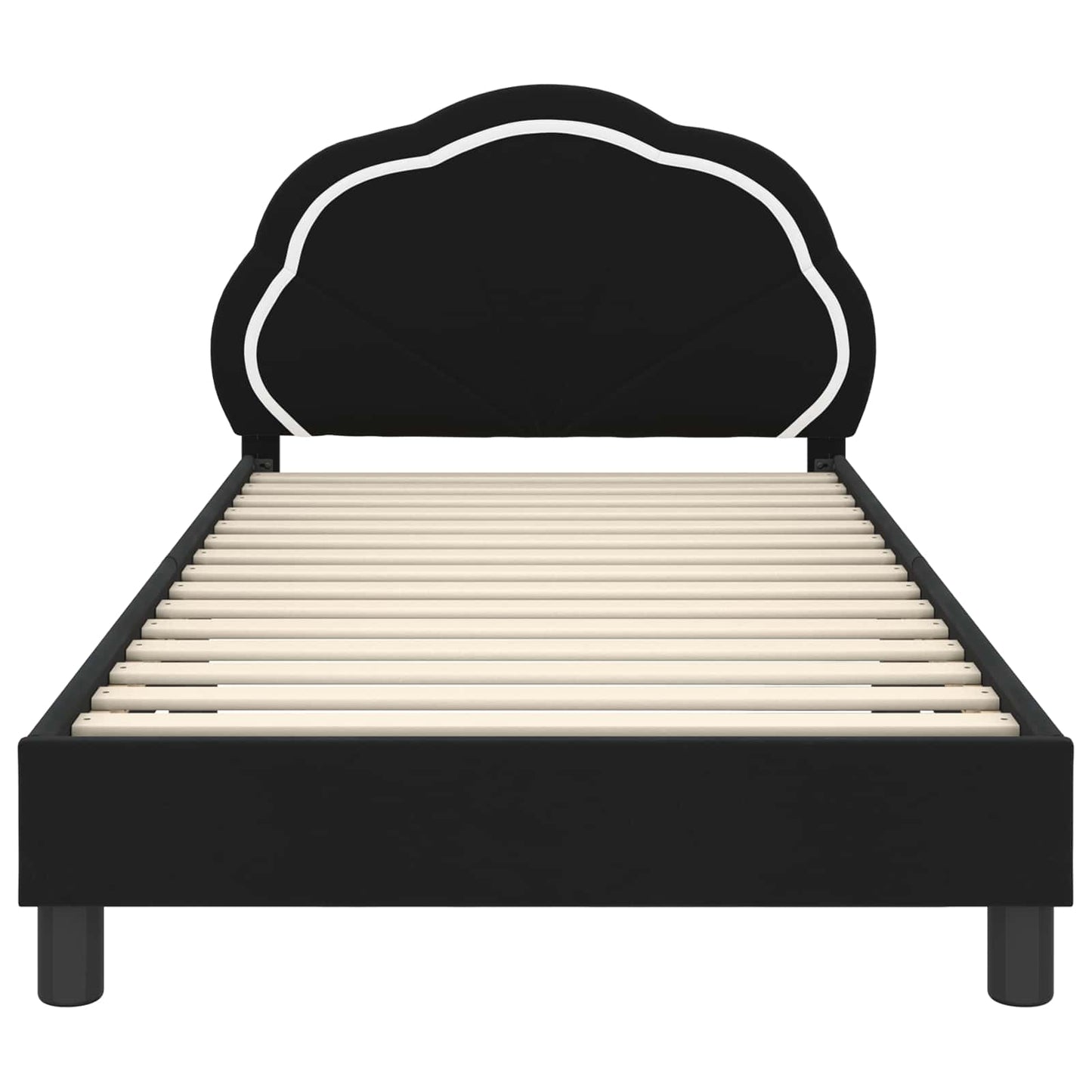 Struttura letto bambini con testata Nero 80 x 200 cm Velluto