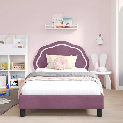 Struttura letto bambini con testata Viola 80 x 200 cm Velluto