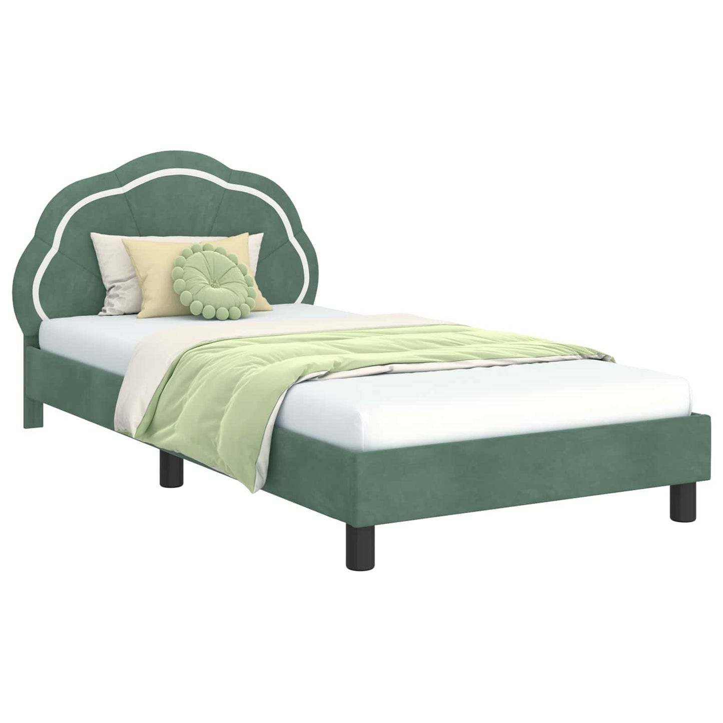 Struttura letto bambini con testata Verde Mare 80 x 200 cm