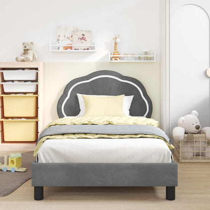 Struttura letto bambini con testata Grigio scuro 90 x 190 cm