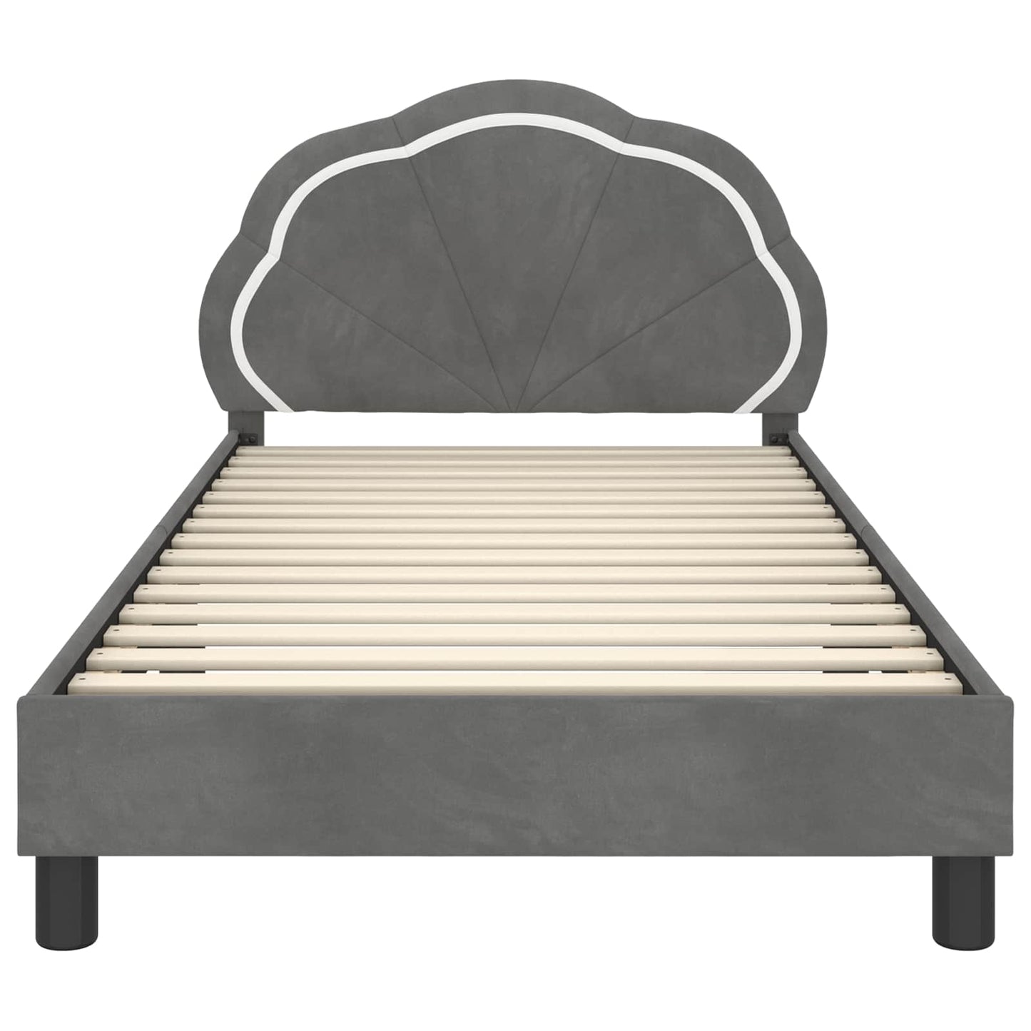 Struttura letto bambini con testata Grigio scuro 90 x 190 cm