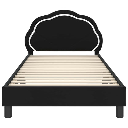 Struttura letto bambini con testata Nero 90 x 190 cm Velluto