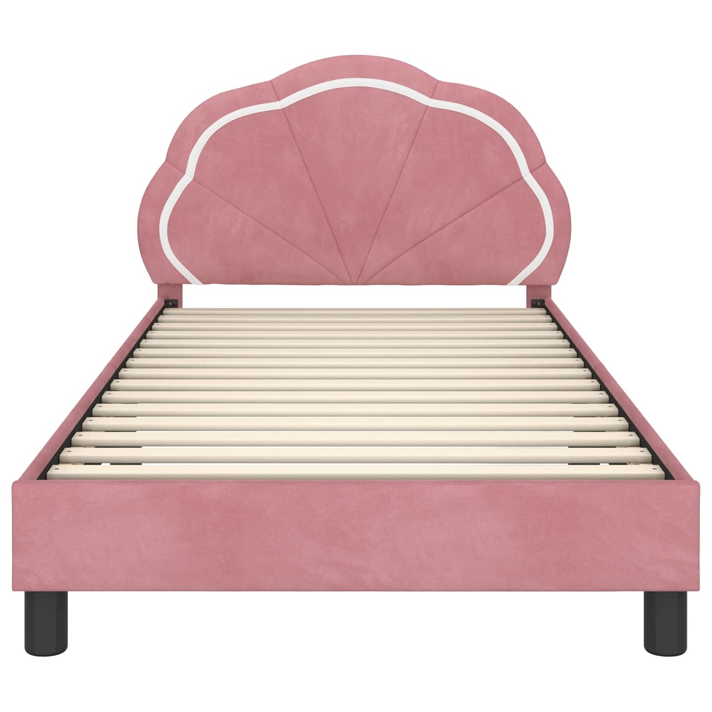 Struttura letto bambini con testata Rosa 90 x 190 cm Velluto