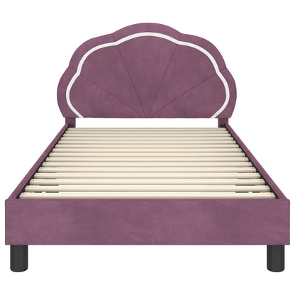 Struttura letto bambini con testata Viola 90 x 190 cm Velluto