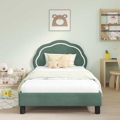 Struttura letto bambini con testata Verde Mare 90 x 190 cm