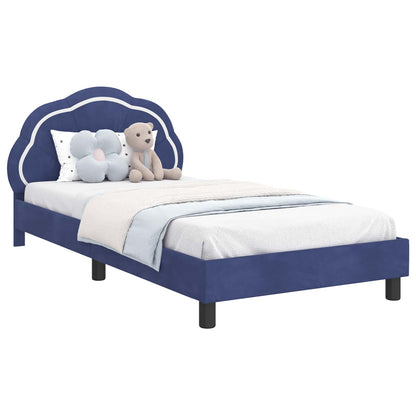 Struttura letto bambini con testata Blu Polizia 90 x 190 cm