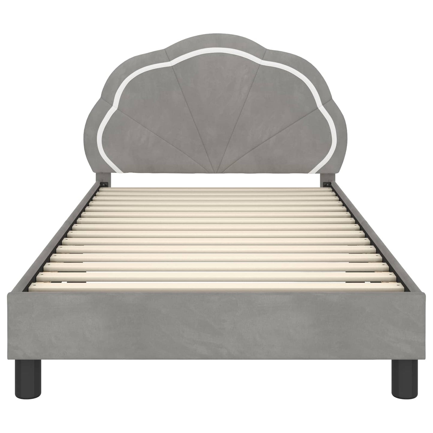 Struttura letto bambini con testata Grigio chiaro 90 x 200 cm