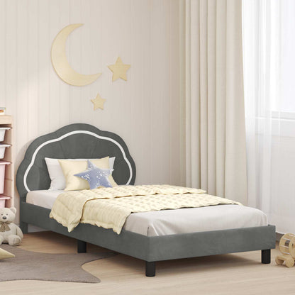Struttura letto bambini con testata Grigio scuro 90 x 200 cm