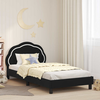Struttura letto bambini con testata Nero 90 x 200 cm Velluto