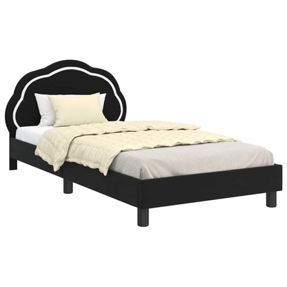 Struttura letto bambini con testata Nero 90 x 200 cm Velluto
