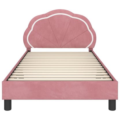 Struttura letto bambini con testata Rosa 90 x 200 cm Velluto