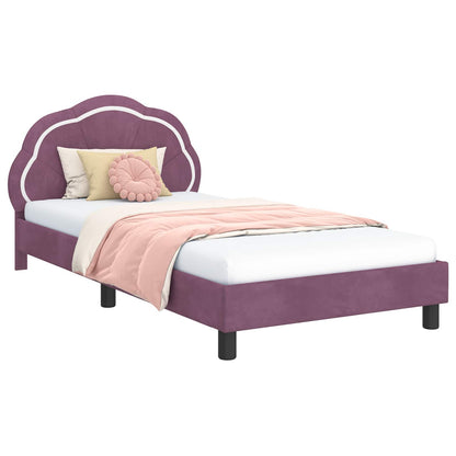 Struttura letto bambini con testata Viola 90 x 200 cm Velluto