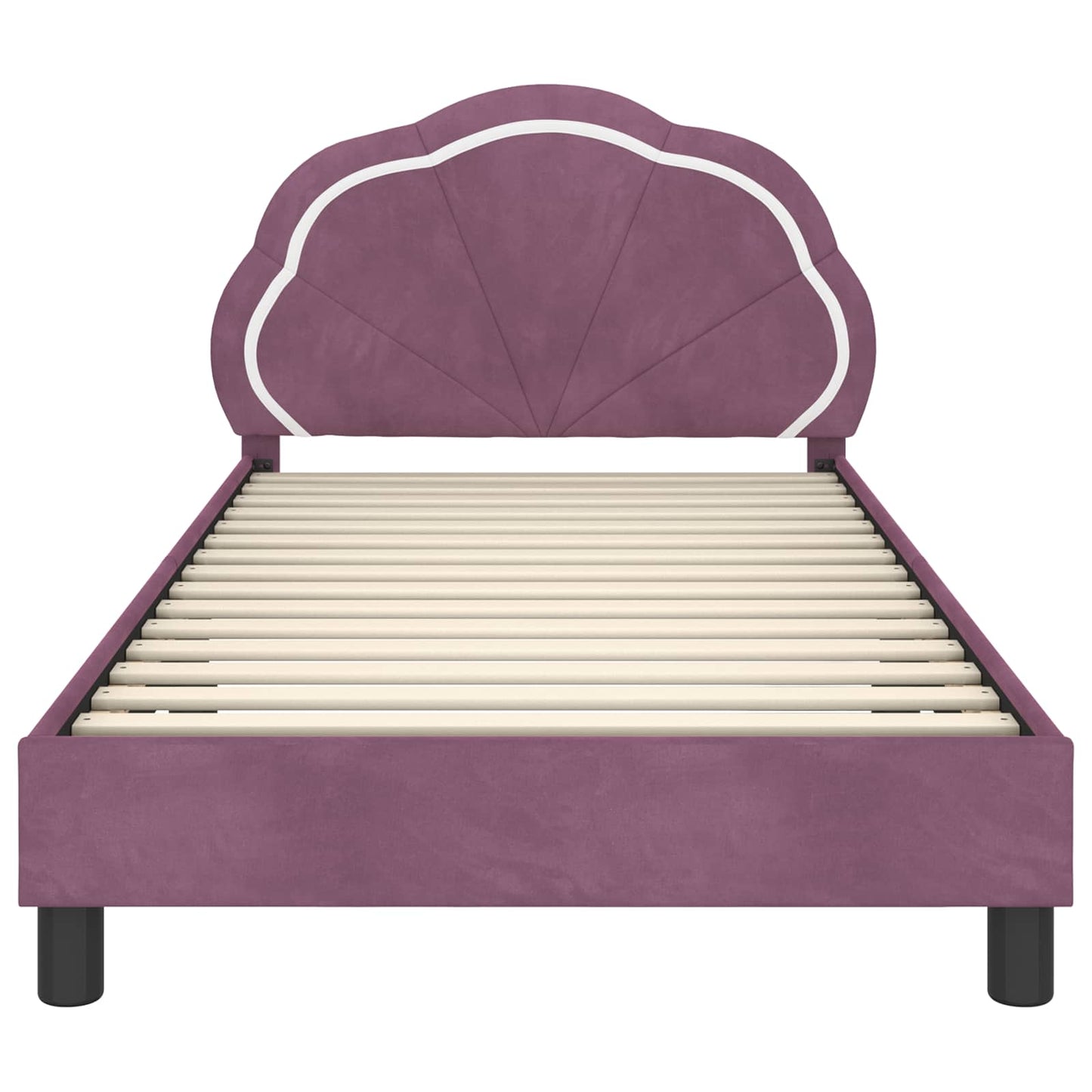 Struttura letto bambini con testata Viola 90 x 200 cm Velluto