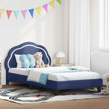 Struttura letto bambini con testata Blu Polizia 90 x 200 cm