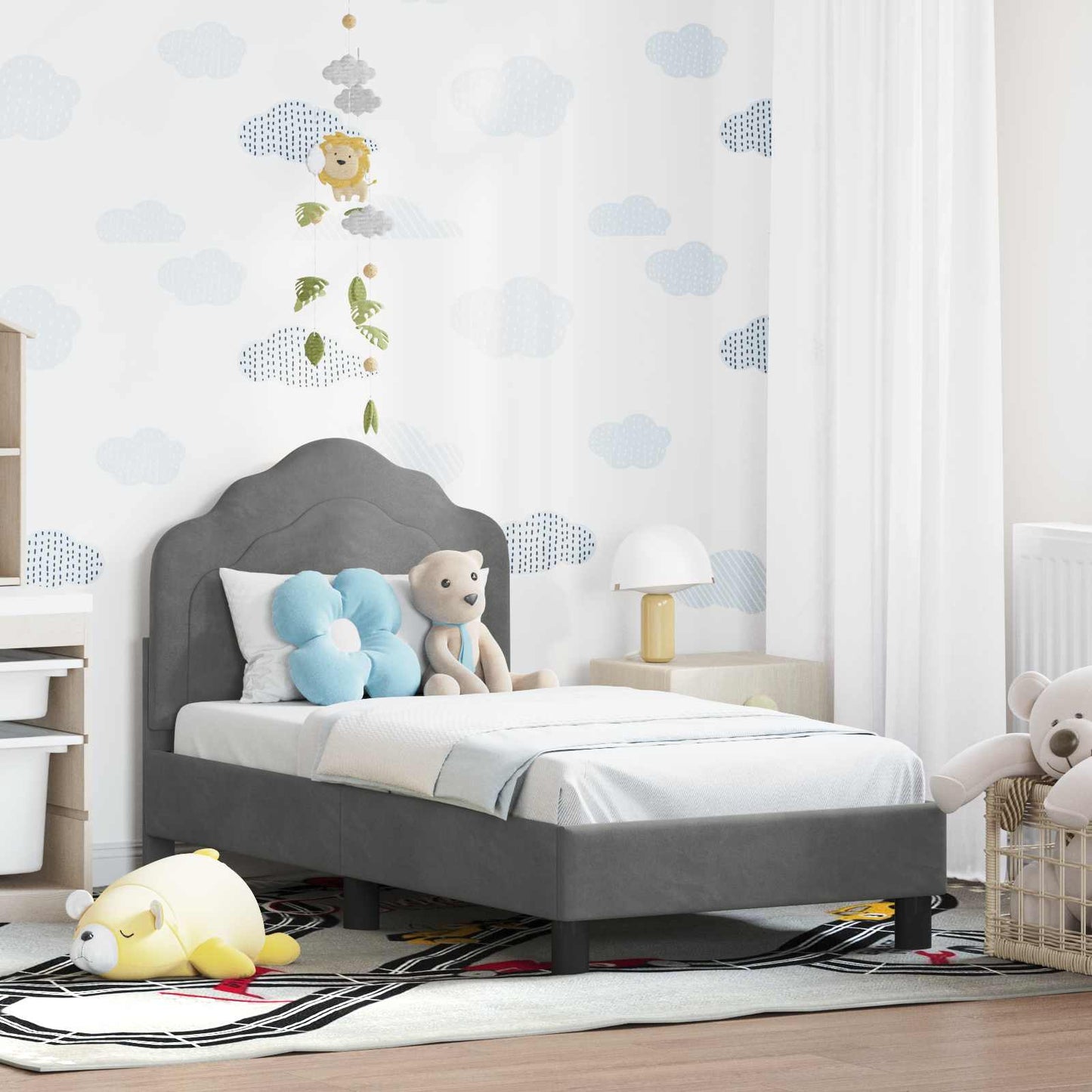 Struttura letto per bambini con testata Grigio scuro