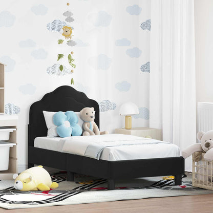 Struttura letto per bambini con testata Nero 70 x 140 cm