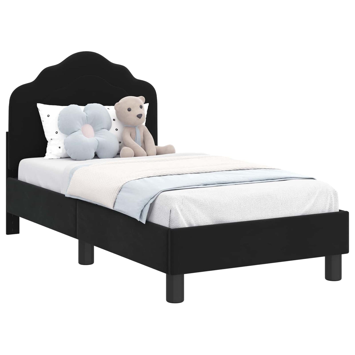 Struttura letto per bambini con testata Nero 70 x 140 cm
