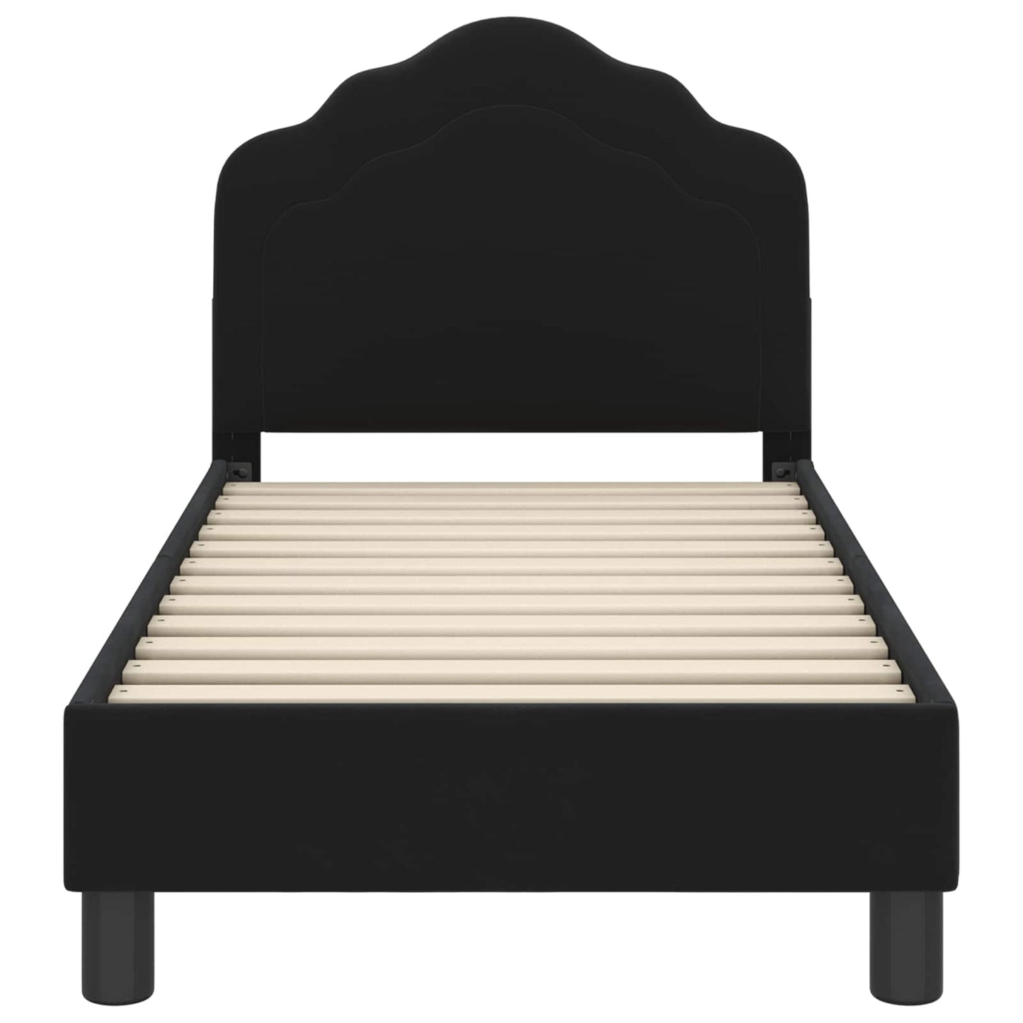Struttura letto per bambini con testata Nero 70 x 140 cm