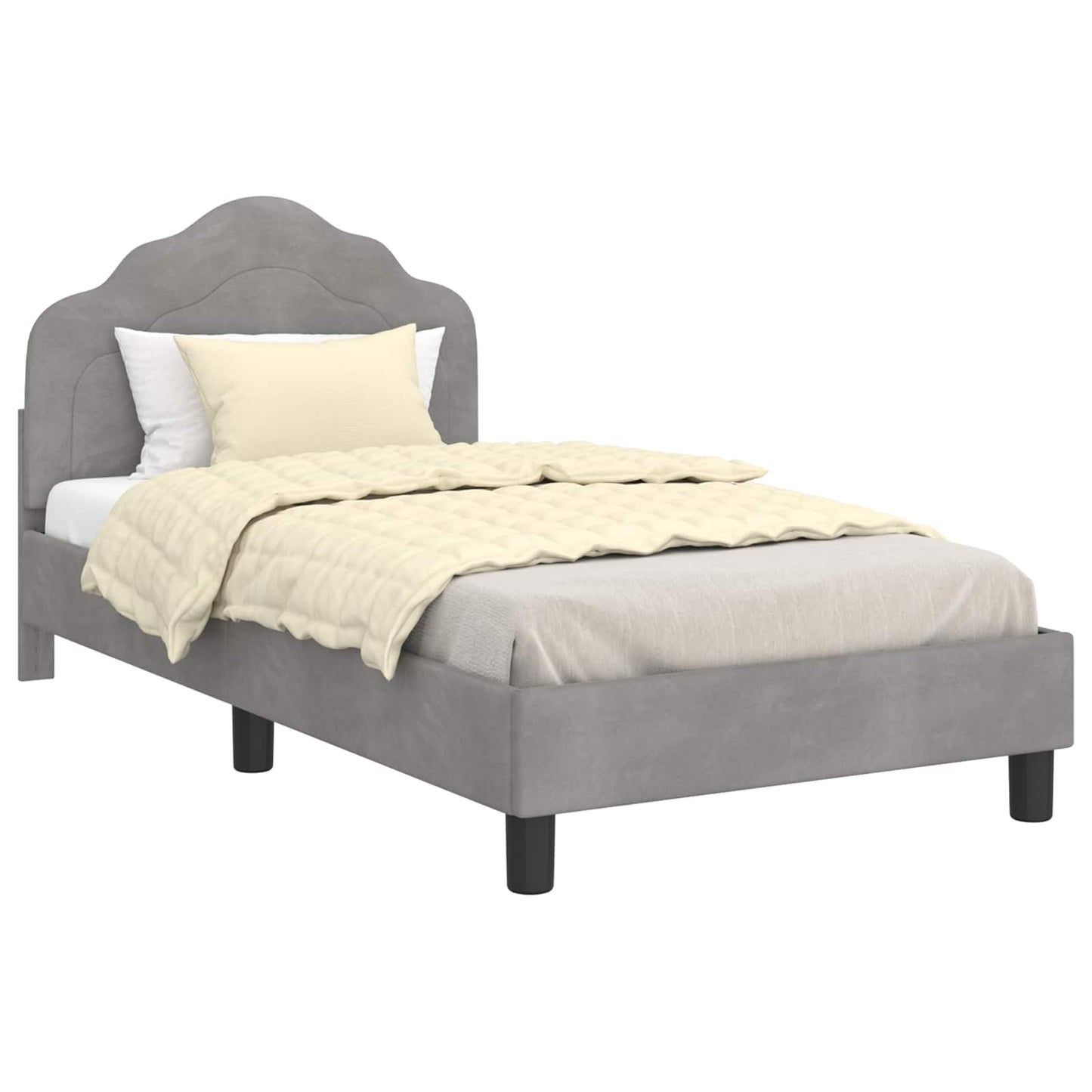 Struttura letto bambini con testata Grigio chiaro 80 x 160 cm