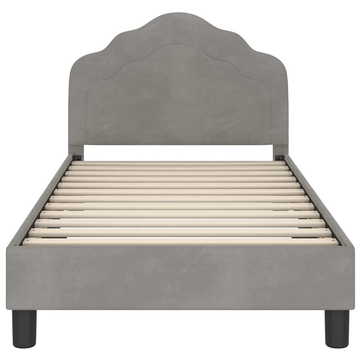 Struttura letto bambini con testata Grigio chiaro 80 x 160 cm