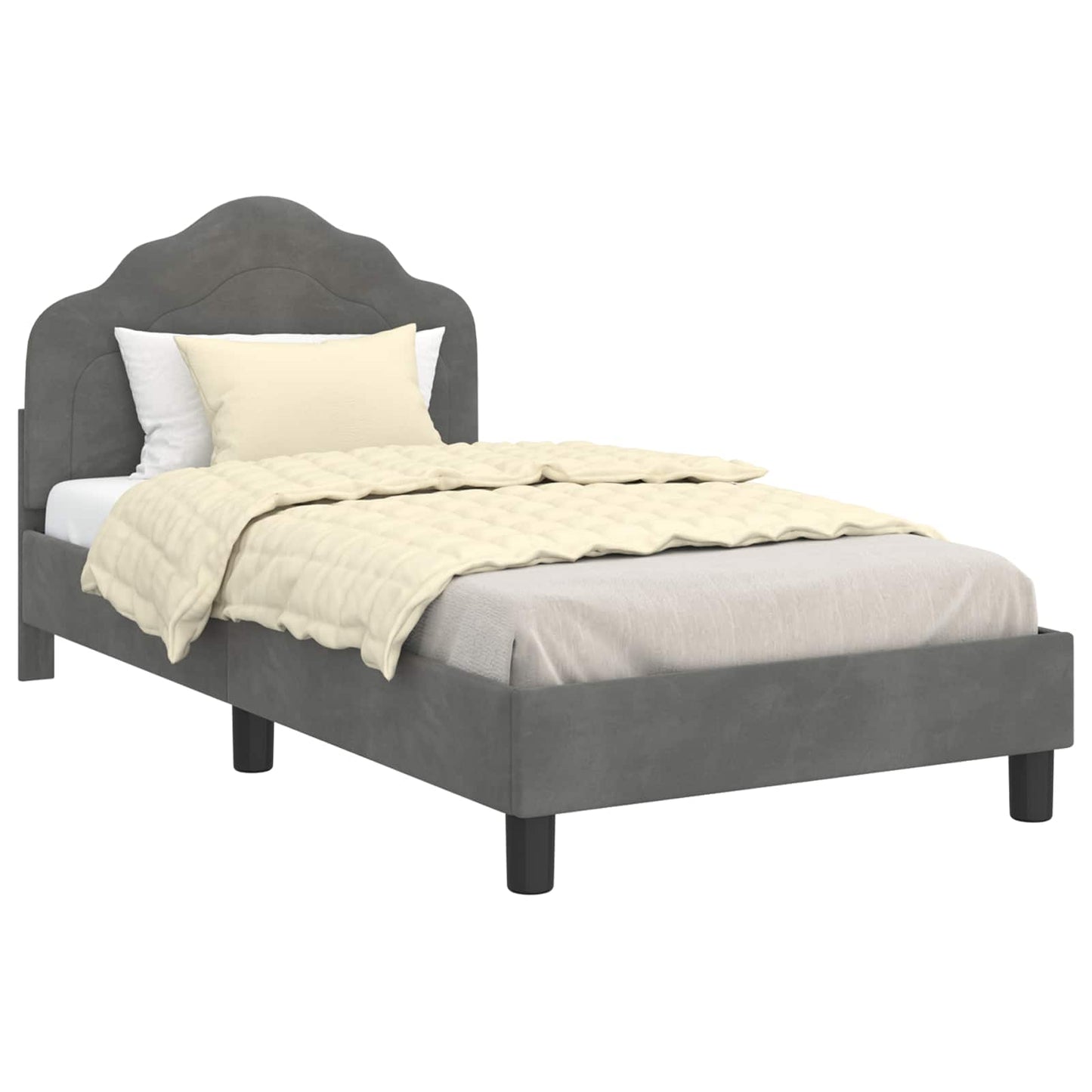 Struttura letto bambini con testata Grigio scuro 80 x 160 cm