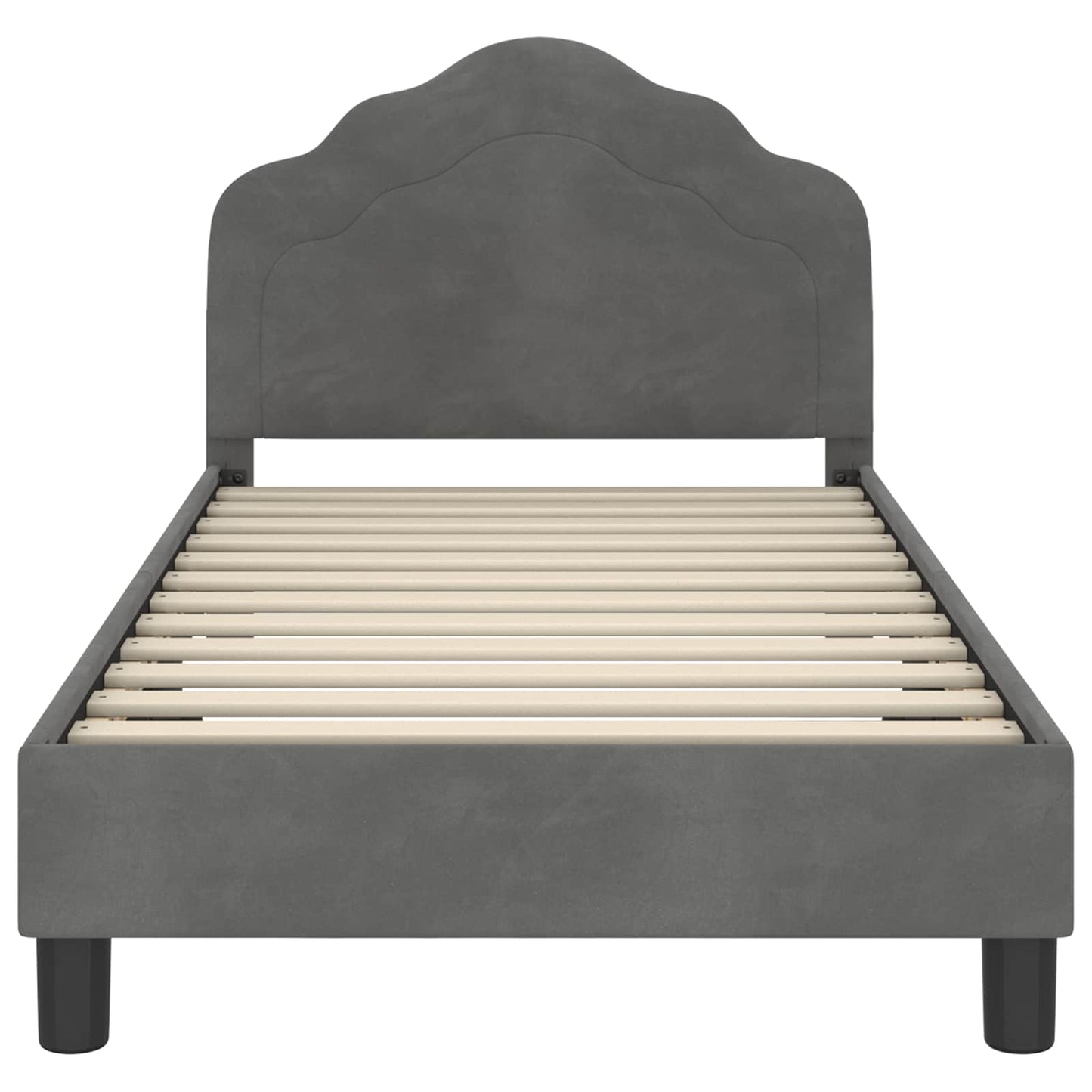 Struttura letto bambini con testata Grigio scuro 80 x 160 cm