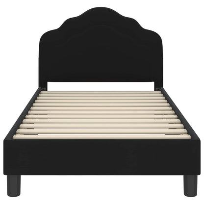 Struttura letto bambini con testata Nero 80 x 160 cm Velluto
