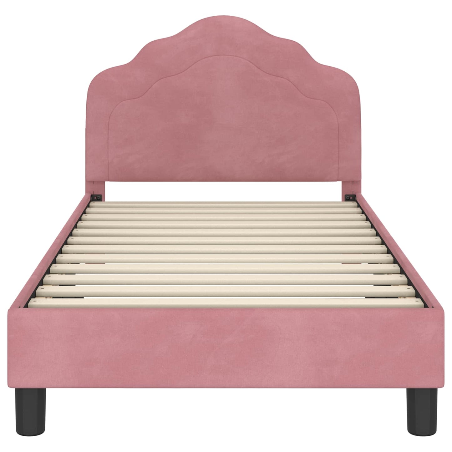 Struttura letto bambini con testata Rosa 80 x 160 cm Velluto