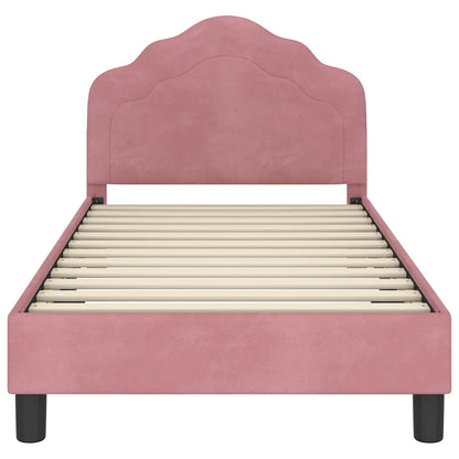 Struttura letto bambini con testata Rosa 80 x 160 cm Velluto