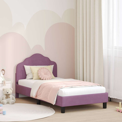 Struttura letto bambini con testata Viola 80 x 160 cm Velluto